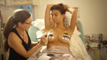 Emily Ratajkowski Nude Body Paint Photoshoot Video Leaked