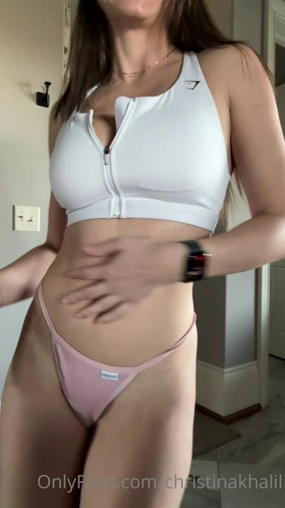 Christina Khalil Sexy Gym Outfit Strip Onlyfans Video Leaked